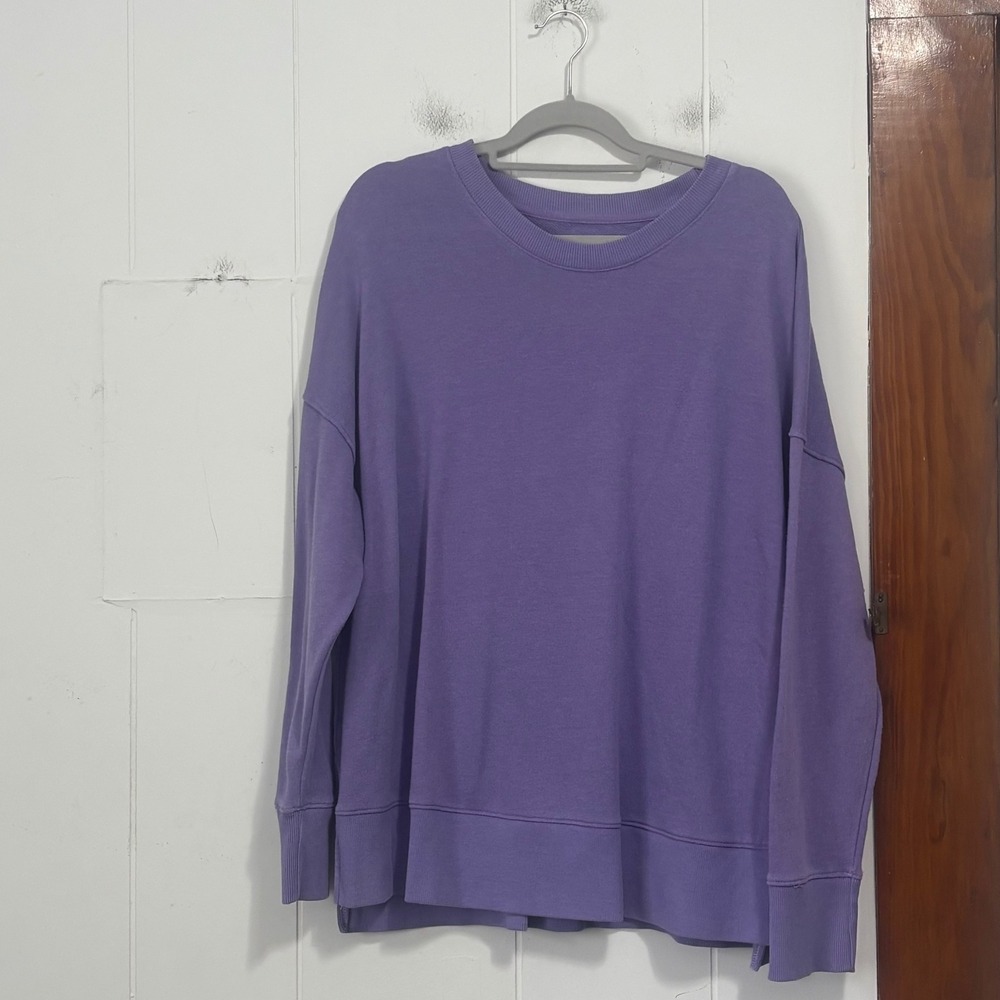 Time and Tru Womens XXL 20 Purple Crew Neck Pullover Sweatshirt French Terry